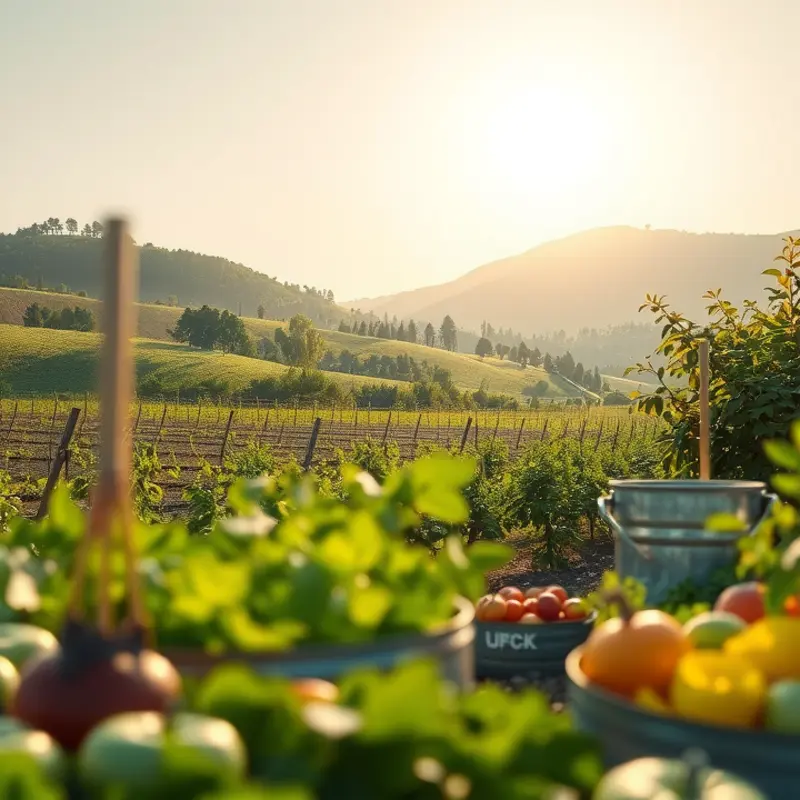 A lush orchard filled with vibrant, organic produce.
