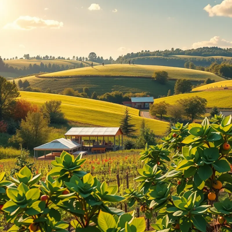 Vibrant produce growing naturally in a sunlit field.