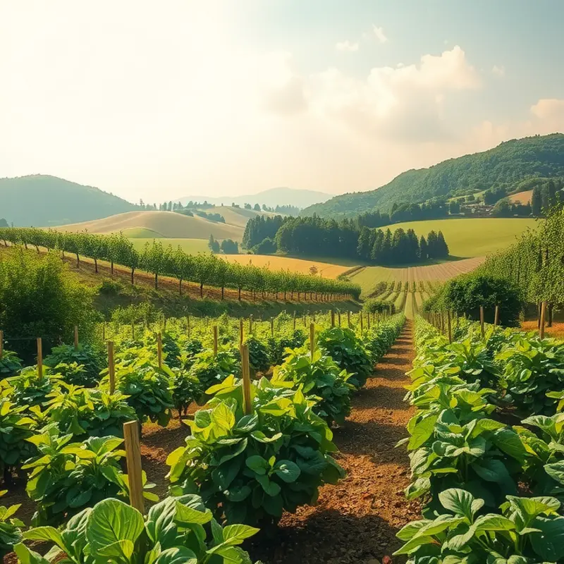 A beautiful sunlit landscape showcasing the organic abundance found in nature.