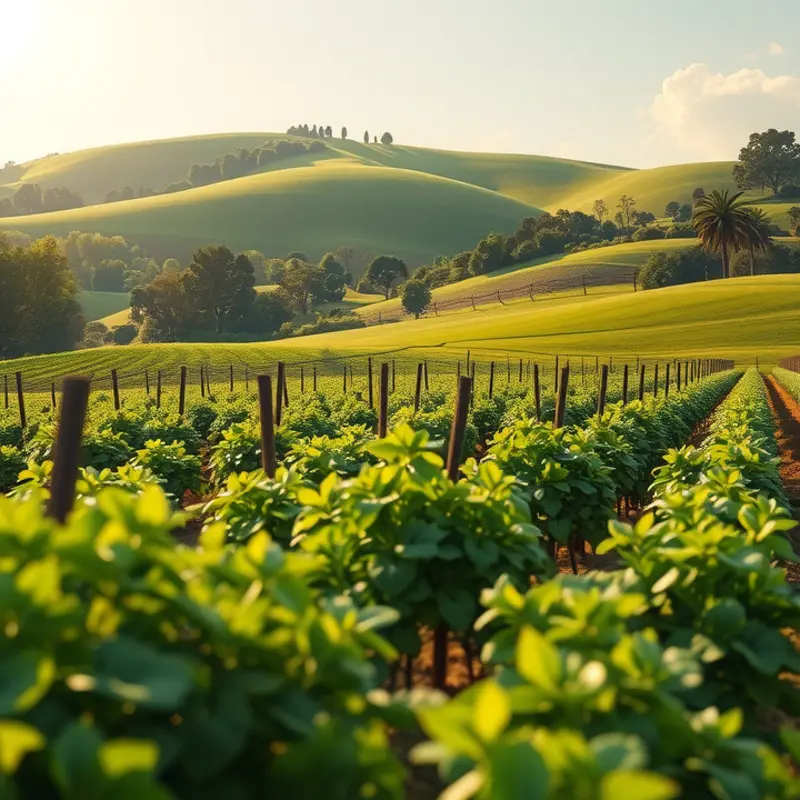 A sunlit orchard rich with vibrant fruits and vegetables represents the natural elements of healthy living.