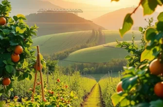 A beautiful, sunlit landscape showcasing various ancient grain fields.