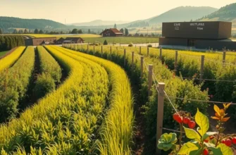 A bright field filled with vibrant plants and vegetables representing natural health.