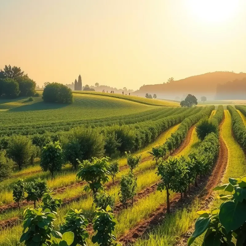 Vibrant natural landscape highlighting organic produce.