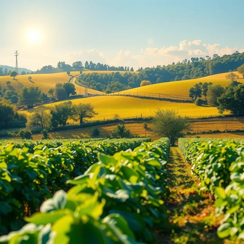 A serene sunlit field reflecting nature’s bounty.