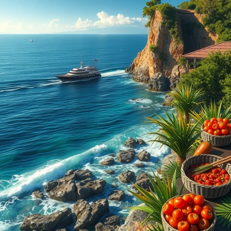 The vibrant coastal landscapes of South America, where fresh seafood meets rich cultural heritage.