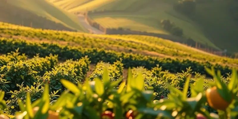 A photorealistic landscape of a sunlit field filled with vibrant organic vegetables, symbolizing wellness and nutrition.