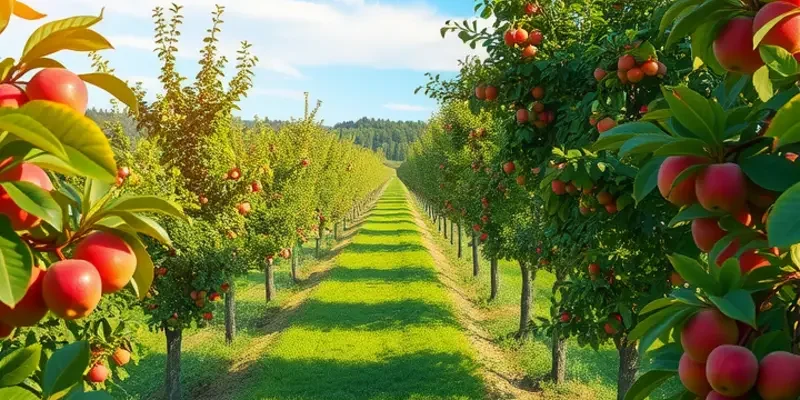 A beautiful sunlit field filled with colorful fruits and vegetables, highlighting natural ingredients for healthy baking.