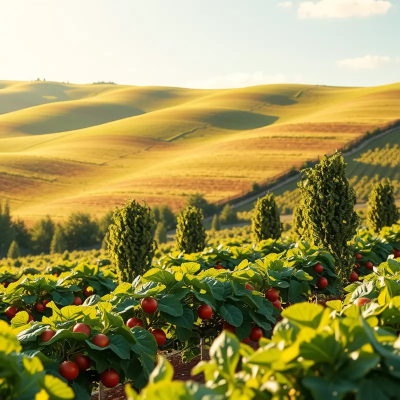 A sunlit field showcasing the essential elements of a balanced meal.