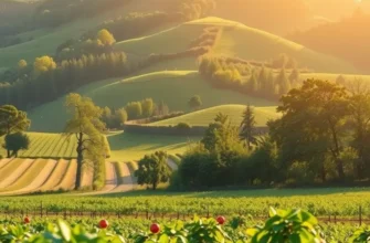 A tranquil orchard scene depicting healthy foods that symbolize balanced nutrition.