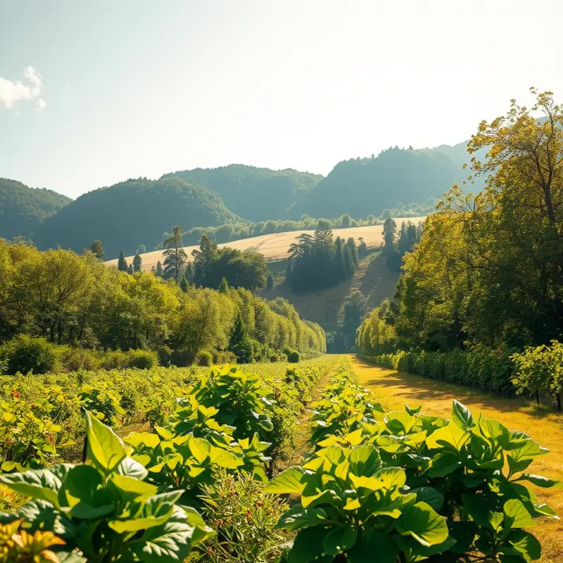 A sunlit field showcasing the vibrant colors of organic produce.