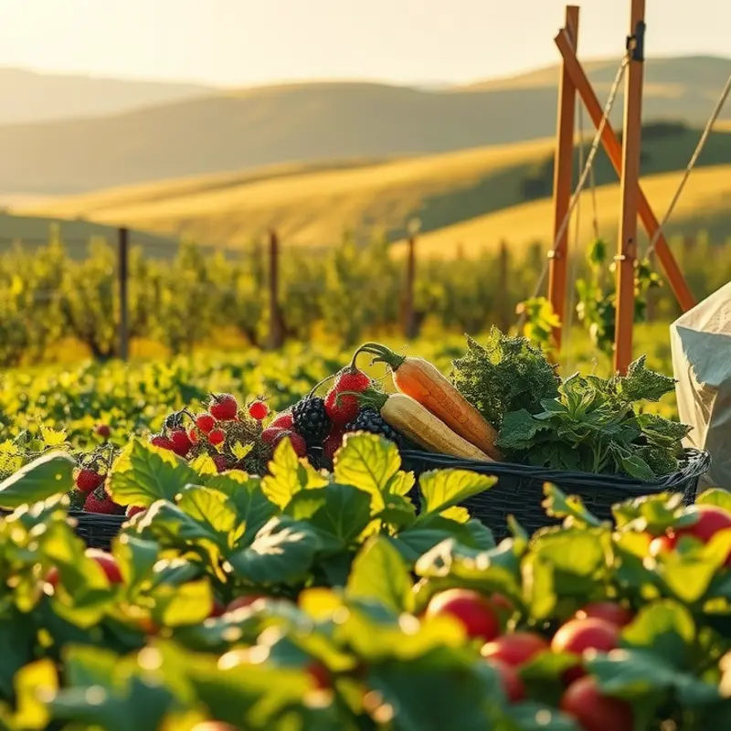 An idyllic view of nature’s bounty, representing fresh and wholesome produce.