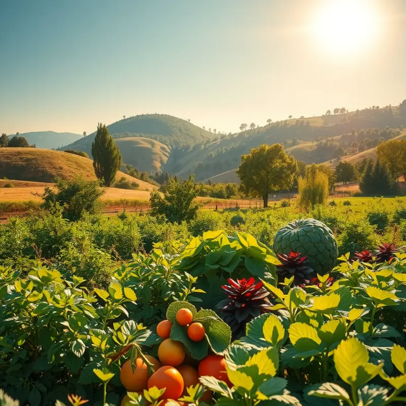 A sunlit orchard thriving with local produce.