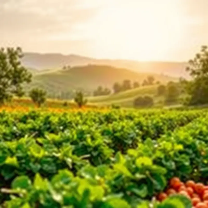A vibrant sunlit orchard showcasing nature’s bounty.