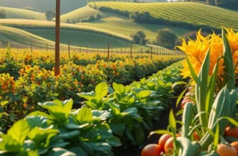 A picturesque landscape filled with organic produce, ideal for a lifestyle focused on health.