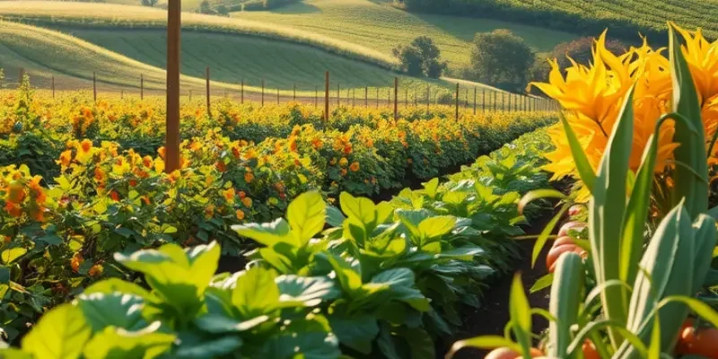 A picturesque landscape filled with organic produce, ideal for a lifestyle focused on health.