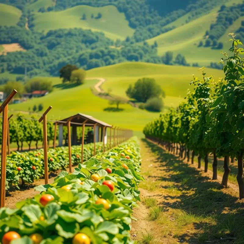 A vibrant sunlit field showcasing organic produce, symbolizing nature’s bounty.