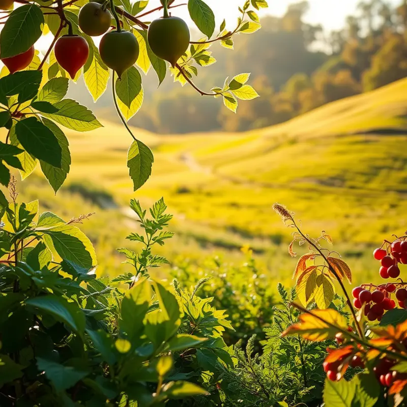 A vibrant orchard showcasing fresh, organic produce.