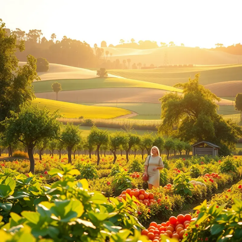 A sunlit field showcasing the vibrancy of nature’s organic produce.