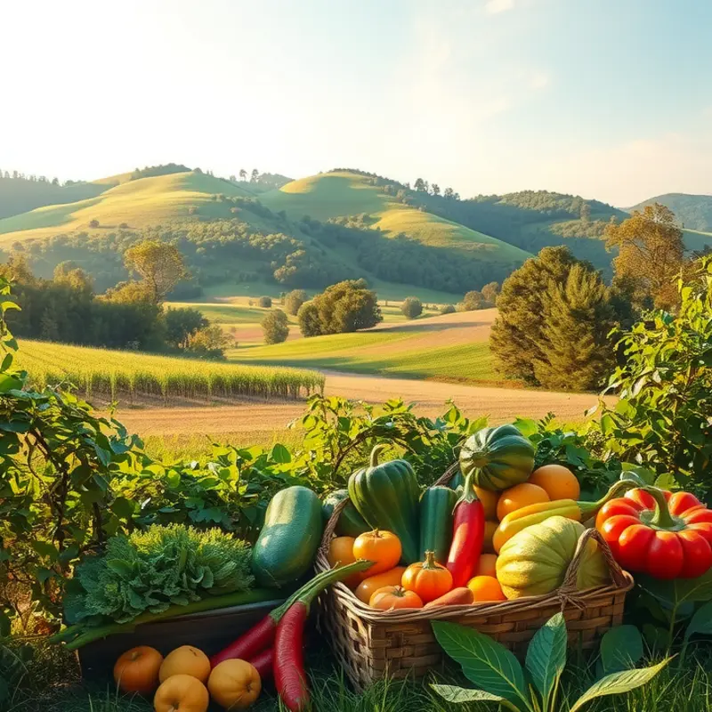 A sunlit landscape embodying the freshness of breakfast ingredients.