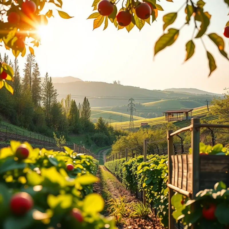 A vibrant field filled with lush greenery and healthy vegetables, capturing the essence of natural nutrition.