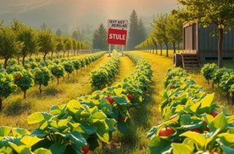 A vivid landscape filled with organic produce under soft, warm sunlight.