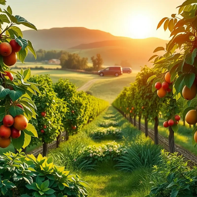 A vibrant orchard representing the abundance of global culinary traditions.