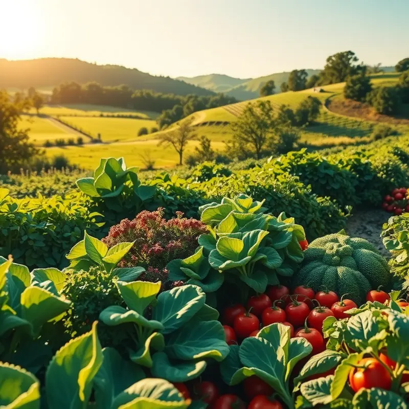 Lush fields symbolizing the abundance of staple ingredients.