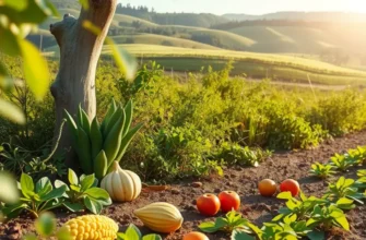 A beautiful natural scene with a field of fresh produce, capturing the essence of healthy eating.