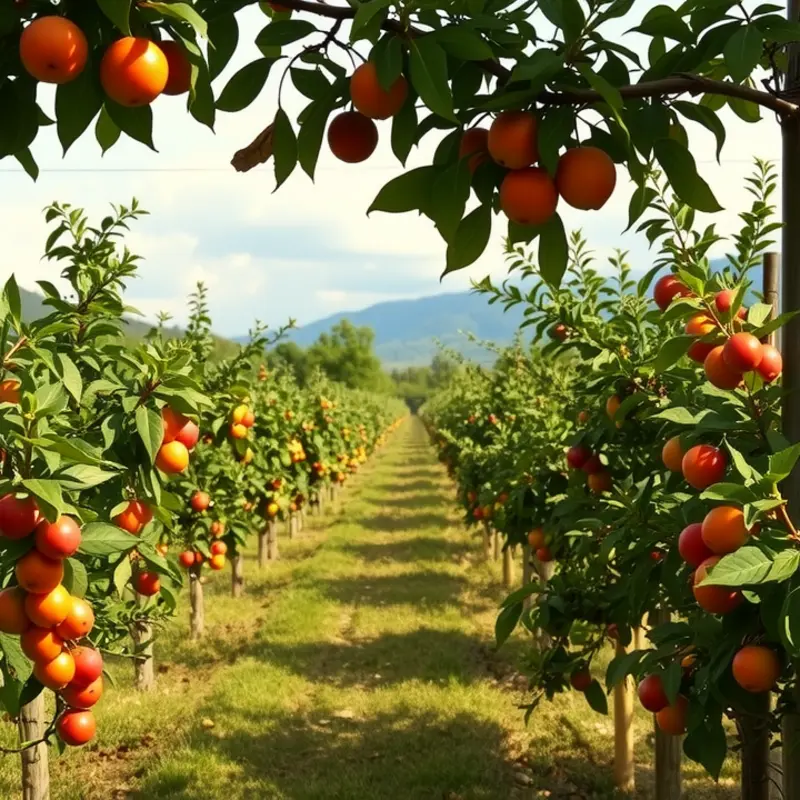Sunlit fields bursting with vibrant produce, representative of the rich culinary landscape of ancient Rome.