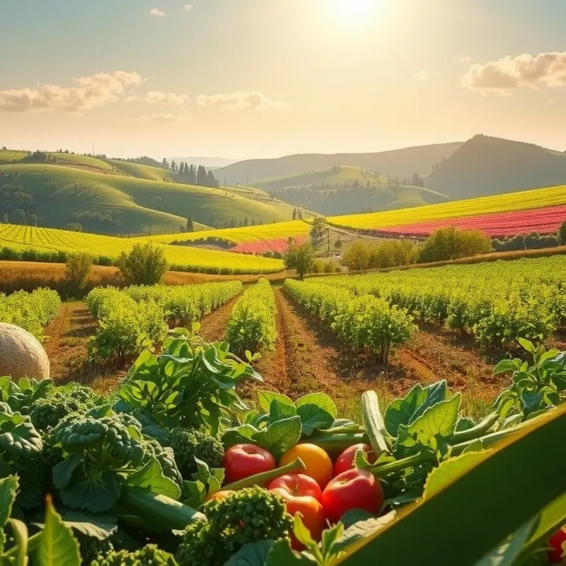 A lush field depicting the abundance of organic produce that ethical certification supports.