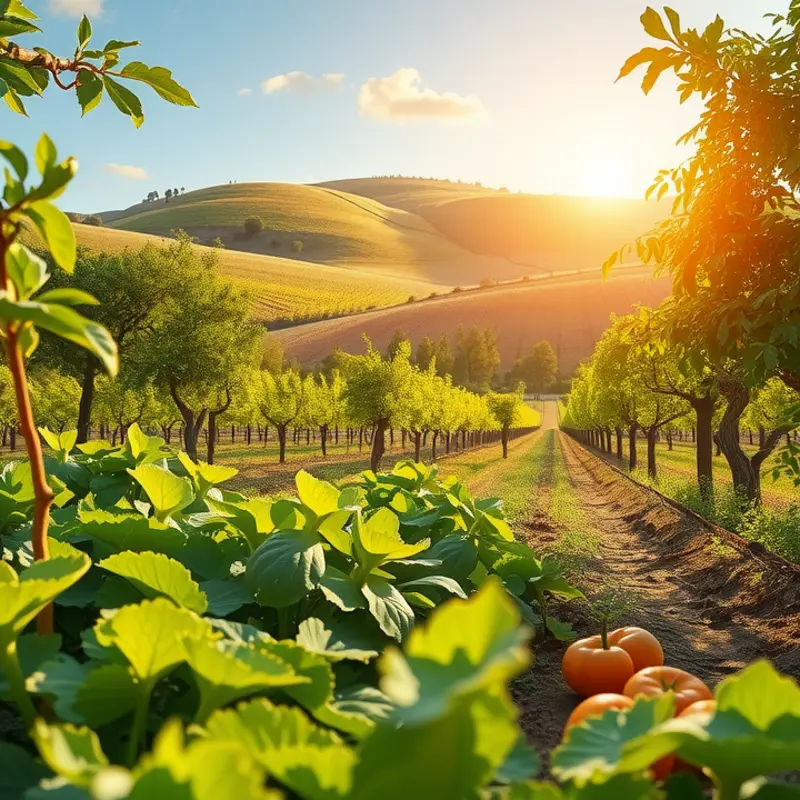 A lush field showcasing a variety of vibrant vegetables ready for roasting.