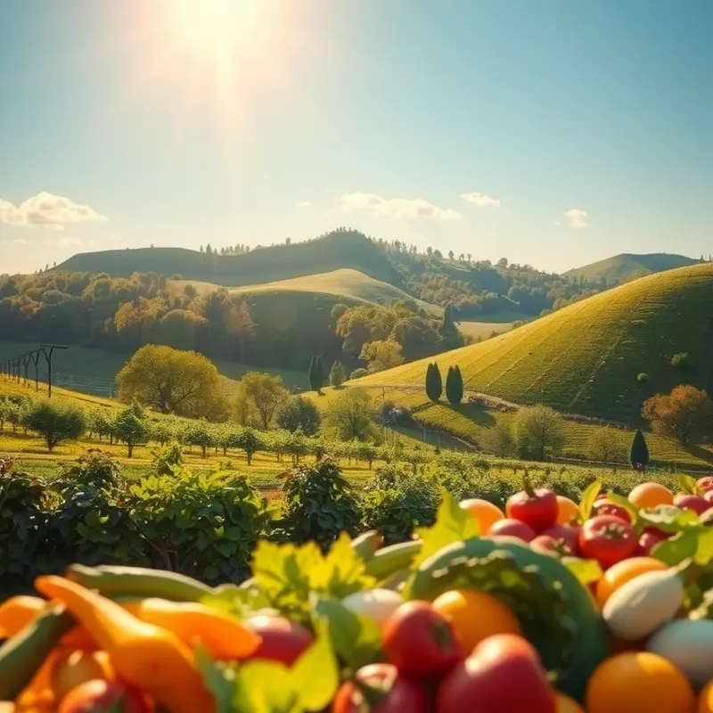 A sunlit field showcasing fresh vegetables, emphasizing the value of quality ingredients.