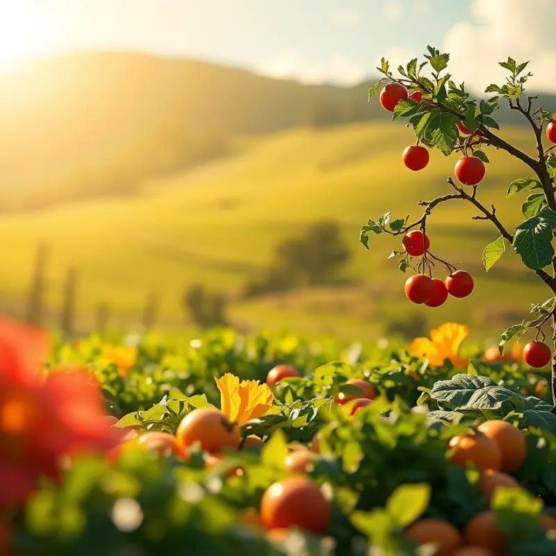 A lush orchard filled with vibrant citrus fruits basking in sunlight.
