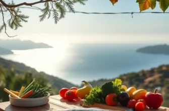 A scenic orchard filled with vibrant vegetables and fruits in a sunlit field.
