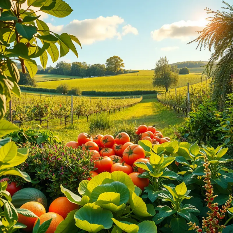 A serene landscape showcasing the fresh and organic ingredients that enhance your culinary experience.