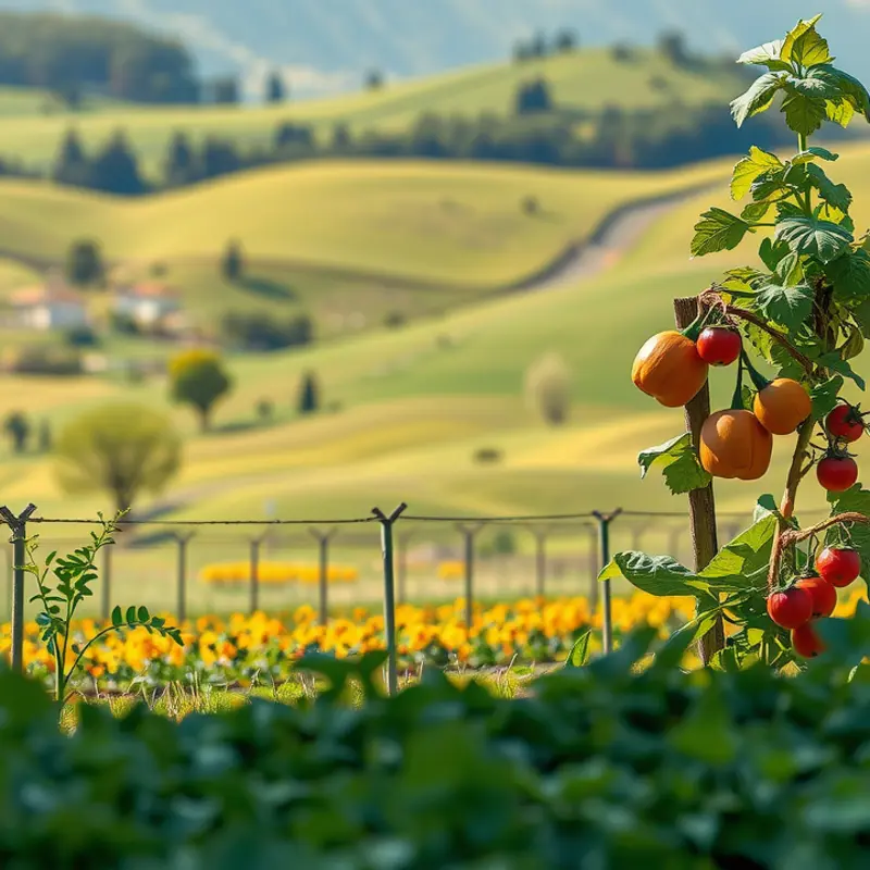 A picturesque field showcasing the vibrant abundance of vegetables growing in harmony with nature.
