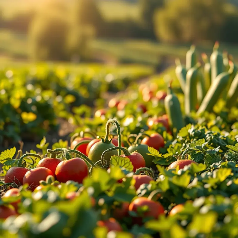 Vibrant vegetable and fruit field showcasing the abundance of nature’s flavors.