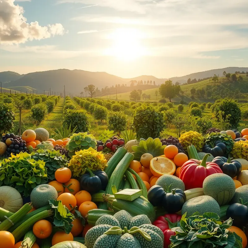 A vibrant landscape showcasing fresh vegetables suitable for repurposing into broths.
