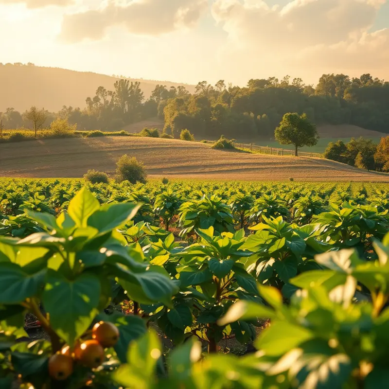 A vibrant vegetable garden showcasing diverse colors and types of vegetables.