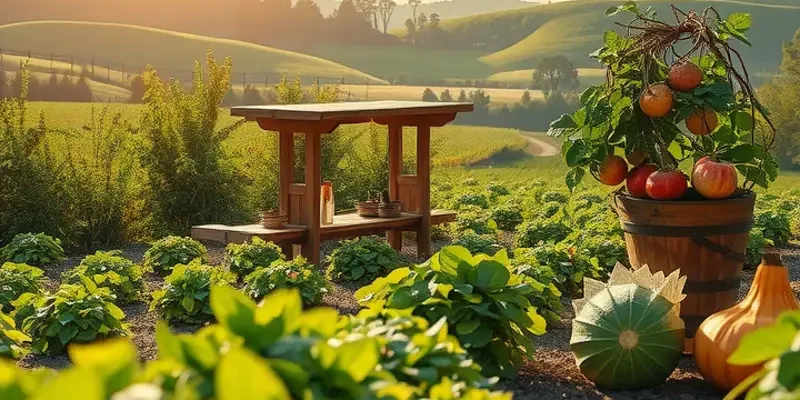 A sunlit field of fresh fruits and vegetables symbolizing the foundation of balanced meals.