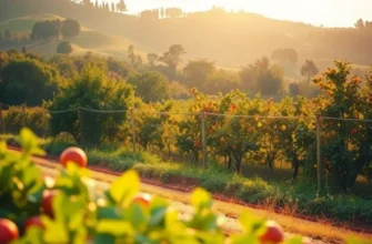 A scenic view of a field with lush vegetation and nutritious produce.