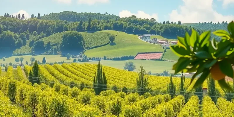 A vibrant landscape filled with healthy and organic tropical produce.