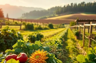 A picturesque orchard filled with vibrant fruits and vegetables, symbolizing healthy nutrition.