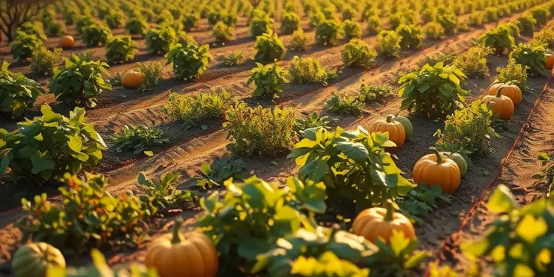 A captivating landscape filled with fruits and vegetables symbolizing natural health.