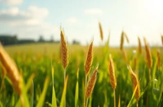 A pristine sunlit field with vibrant greenery and wheat swaying, depicting the basis of traditional bread making.