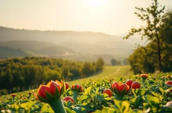 A vibrant natural landscape filled with healthy produce.