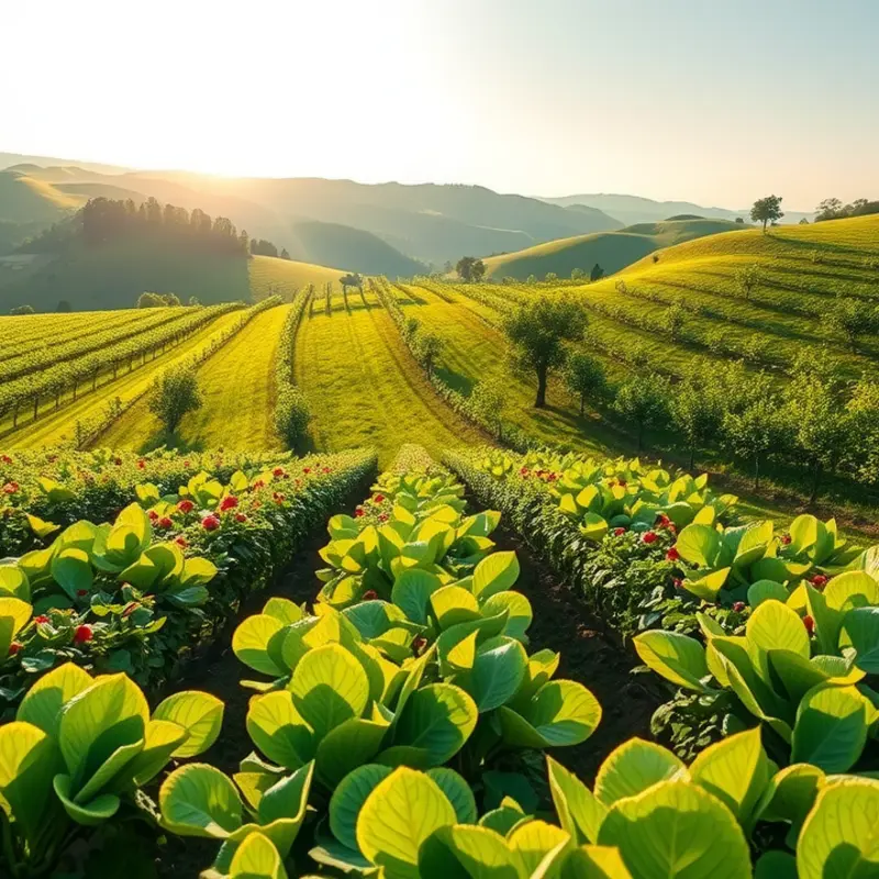 A sunlit orchard showcasing the vibrant colors of fresh produce.