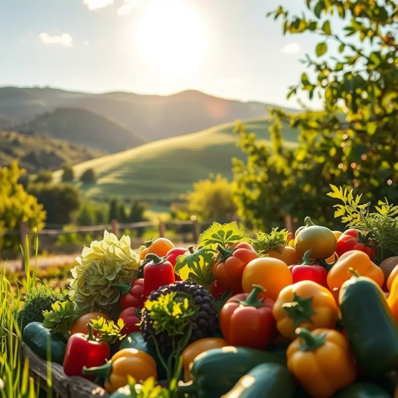 A tranquil sunlit field reflecting freshness and abundance.