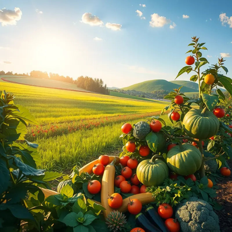 A sunlit orchard filled with vibrant fruits symbolizing healthy snack alternatives.