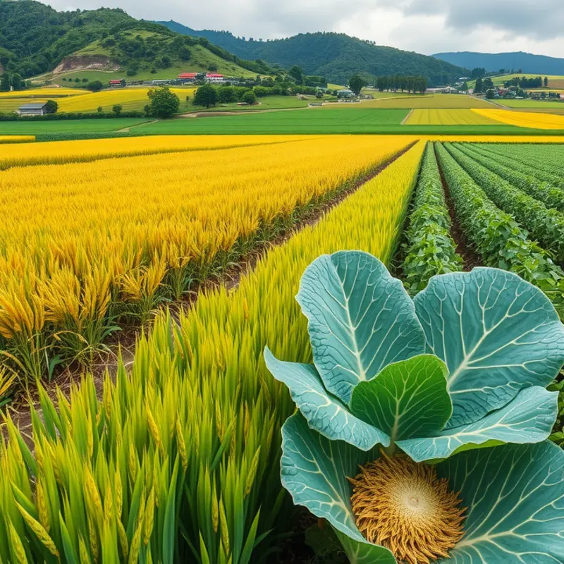 A vibrant field showcasing various spice plants that have influenced global cuisines.
